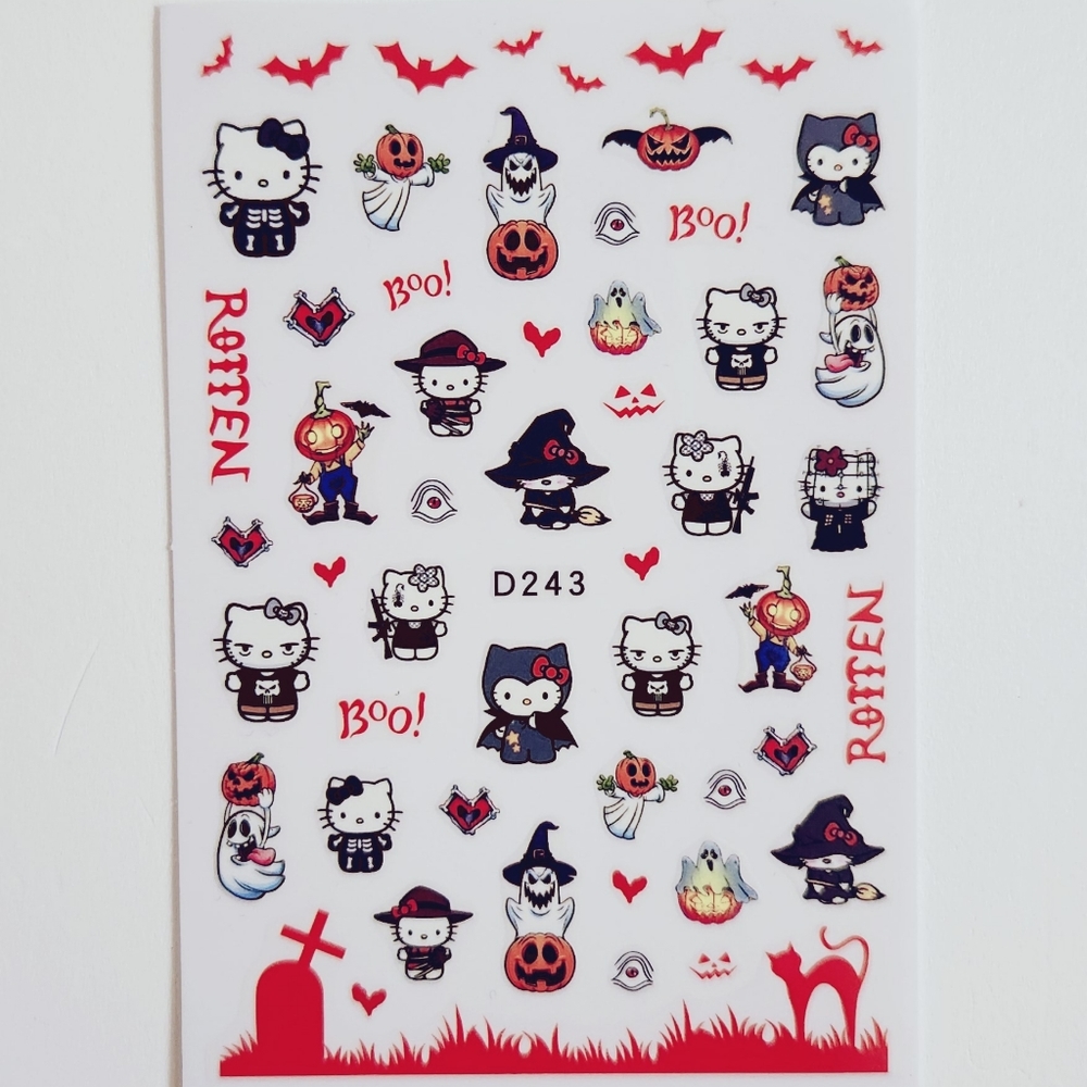 ⭐4/$15 Halloween Hello Kitty Nail Art Stickers